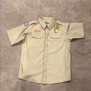 Beige Short Sleeve youth scout uniform top
new with tags